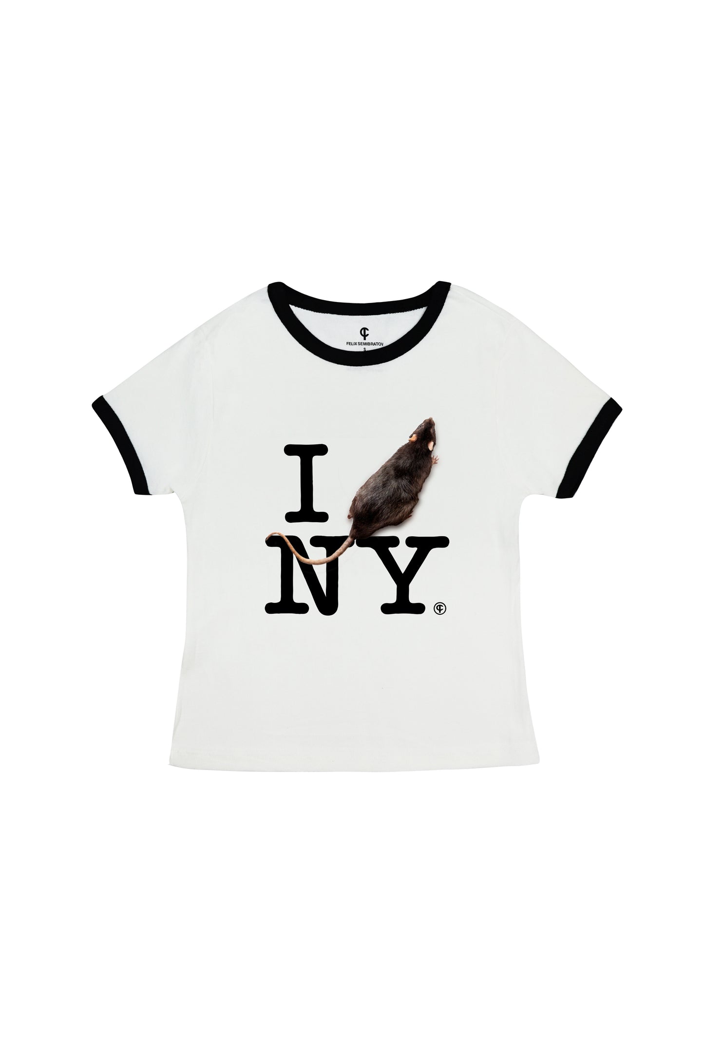 I RAT NY baby tee white