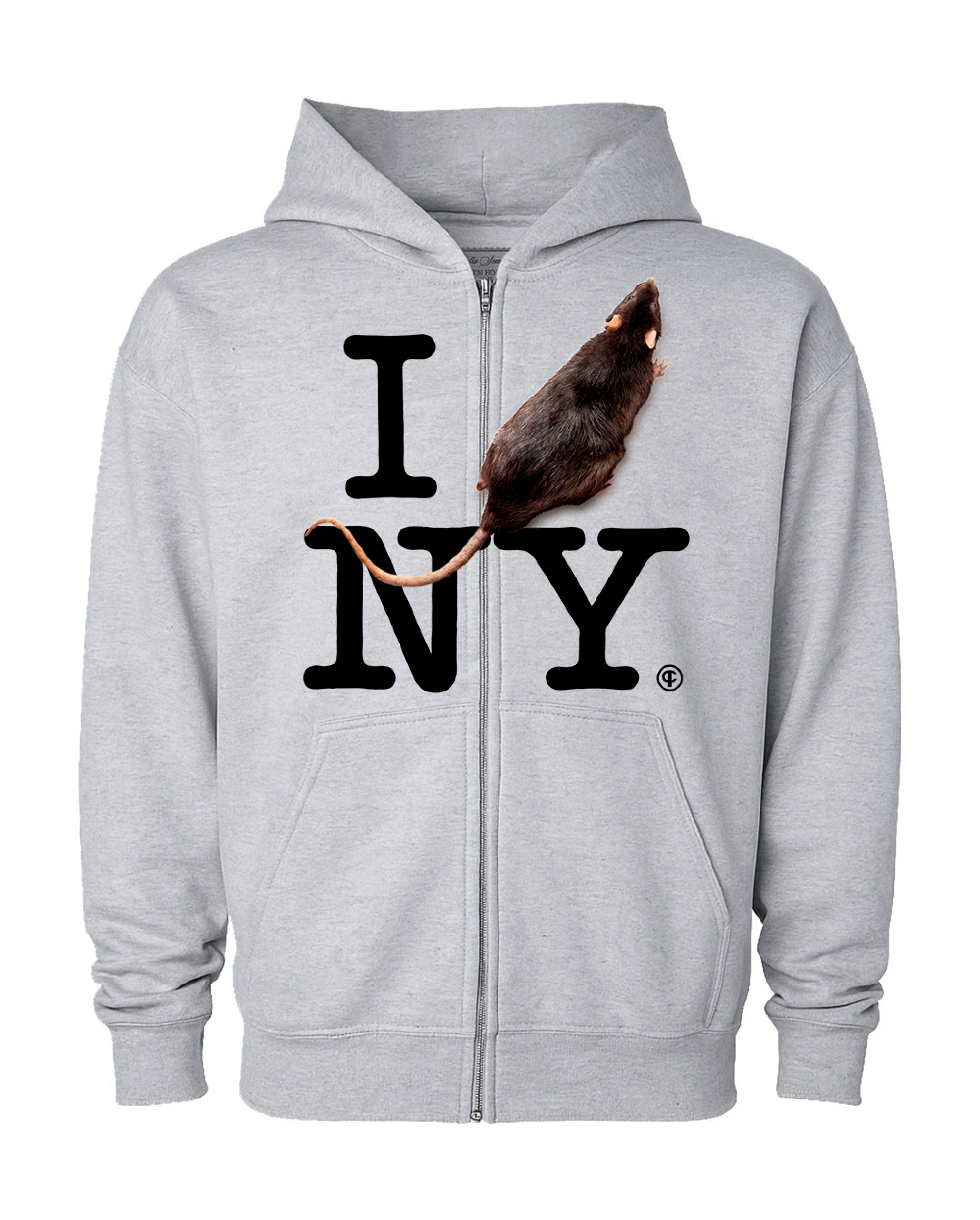 I RAT NY Zip Hoodie Grey