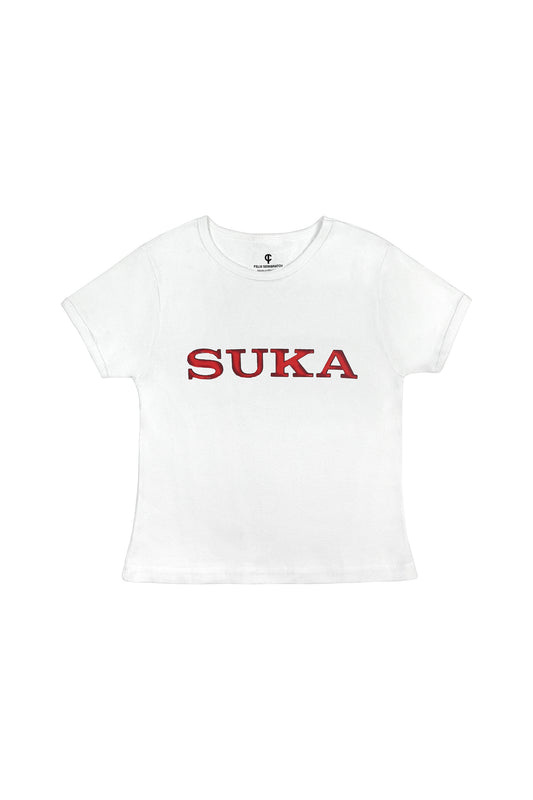 SUKA baby tee white