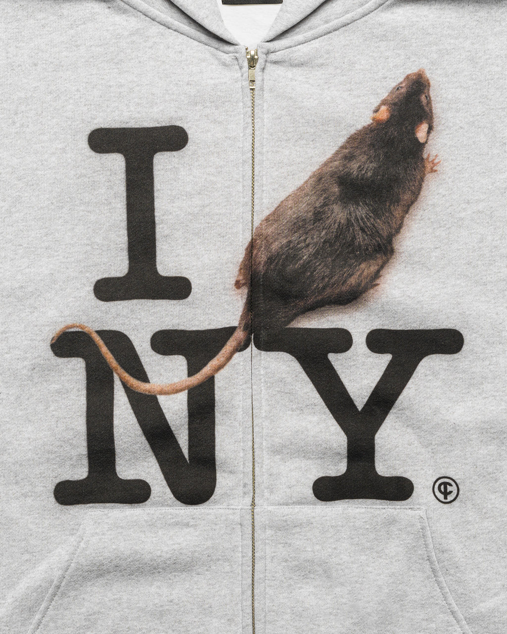 I RAT NY Zip Hoodie Grey