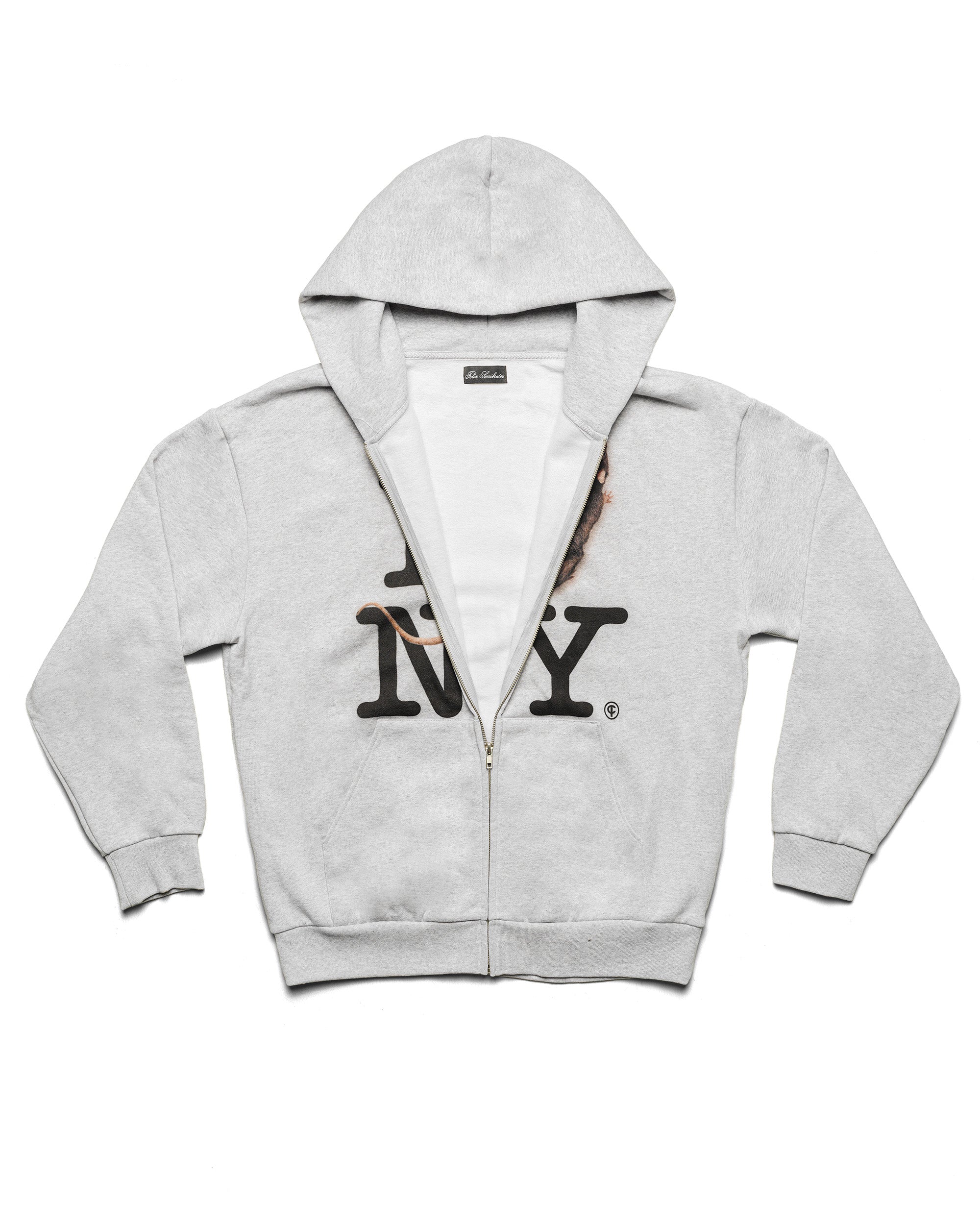 I RAT NY Zip Hoodie Grey