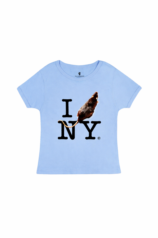 I RAT NY Baby Tee Blue