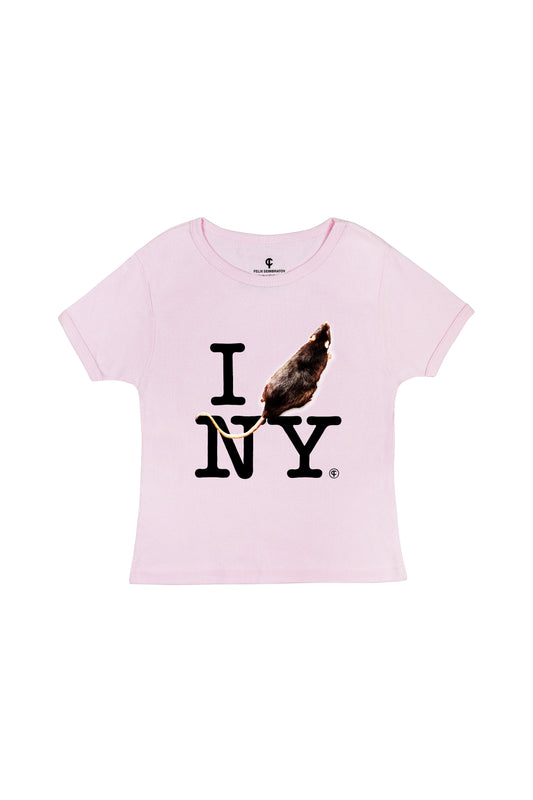 I RAT NY Baby Tee Pink